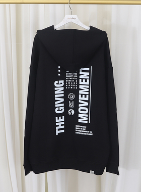 TGM宽松运动休闲连帽套头卫衣新款情侣春秋冬遮屁股上衣美式复古