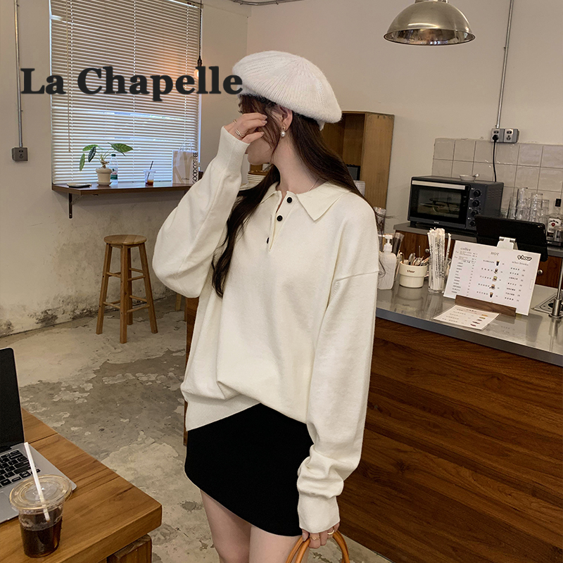 拉夏贝尔秋冬慵懒松弛感针织衫女