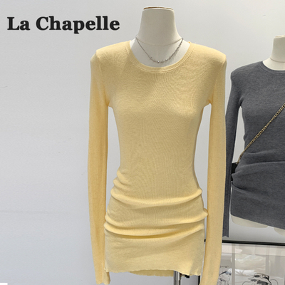 拉夏贝尔内搭打底衫女袖针织上衣