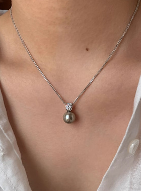 珍珠项链吊坠女小众设计锁骨链秋冬配饰毛衣链轻奢高级感颈链饰品