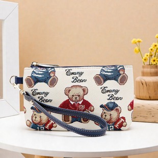 今年韩版休闲最新款小钱包织花女士手拿包可爱小钱包卡通钱包