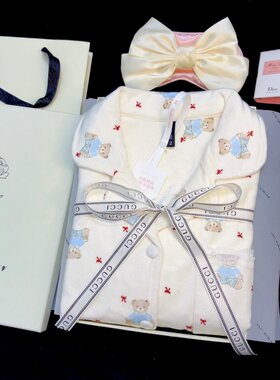 海岛绒小白熊睡衣女秋冬季加绒加厚保暖可爱送女友生日家居服套装