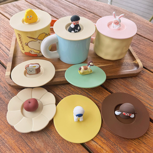 卡通立体硅胶杯盖食品级通用防尘水杯盖耐高温陶瓷马克杯盖茶杯盖