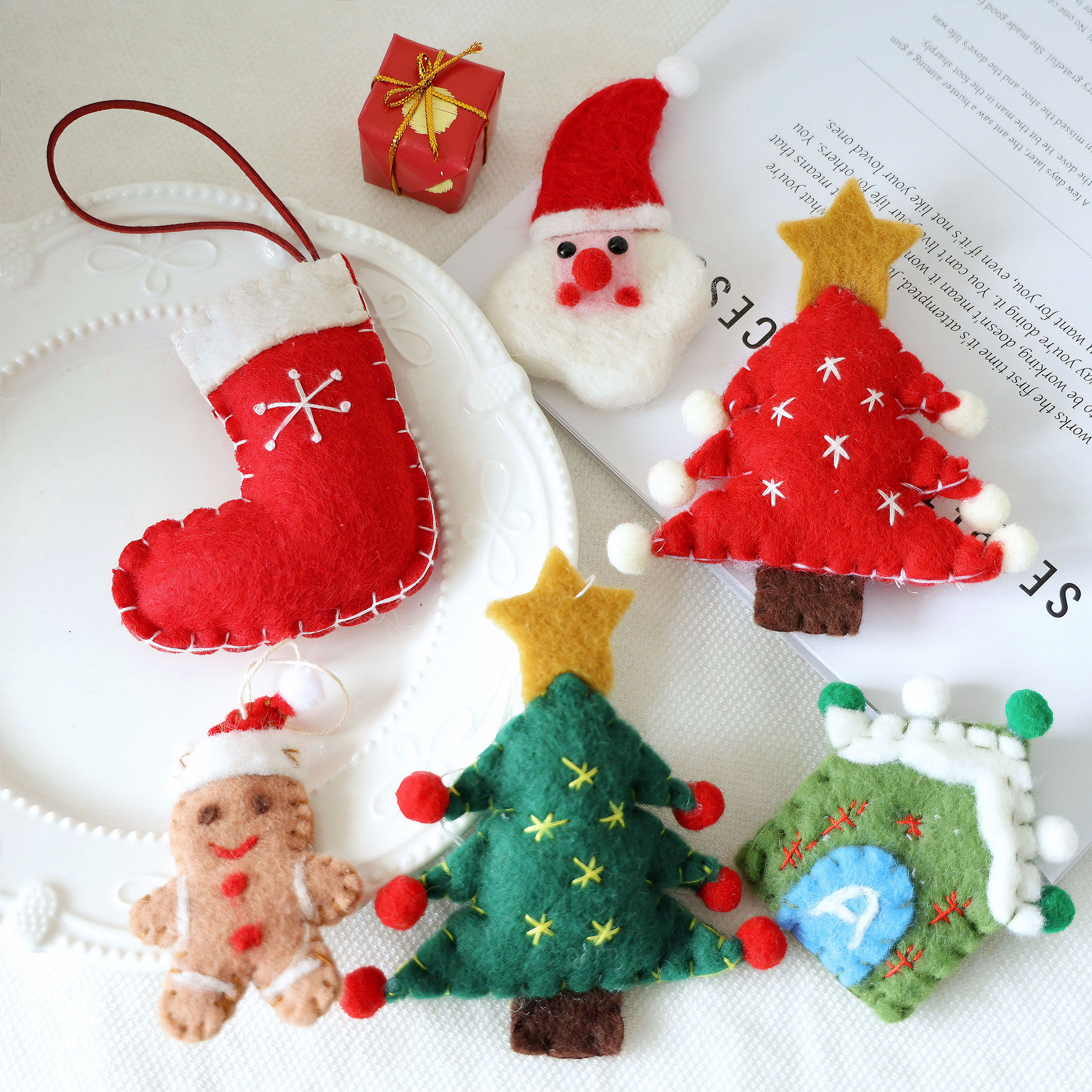 圣诞毛毡挂件卡通萌趣