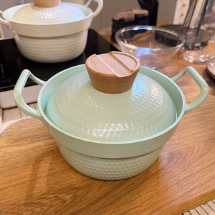 日式双耳奶锅泡面锅电磁炉燃气灶两用带盖铝锅家用不粘汤锅辅食锅