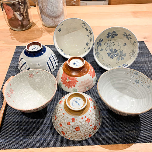 日本进口 日式和风花卉餐具釉下彩陶瓷米饭碗 家用高脚小饭碗单个 - 封面