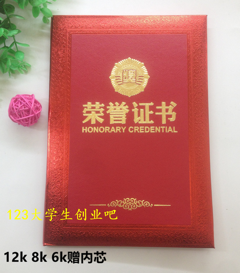 精装豪华特种纸浮雕烫金荣誉证书得奖证书获奖奖状封皮定制批发 文具电教/文化用品/商务用品 奖状/证书 原图主图