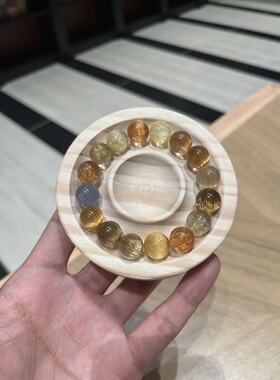 12mm彩发晶多宝手链+11mm蓝发晶手链专拍
