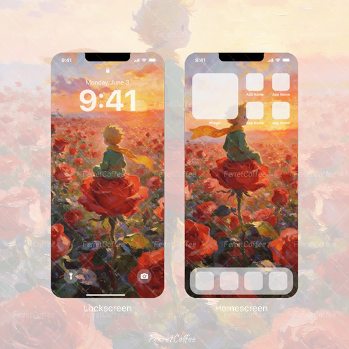 B612星球的玫瑰园 小王子星球 原创高清手机头像壁纸 2张 BI_0063