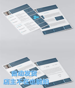 现代简约创意个人简历CV模板排版板式 模板PSD设计素材自动发货