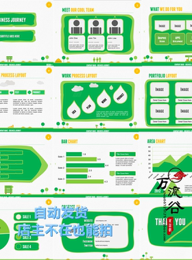 22页清新自然环境保护绿色调研项目展示演讲稿 PPT排版设计模板