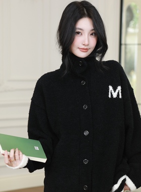 2025新款小高领睡衣女秋冬季软糯半边绒加厚加绒可外穿家居服套装