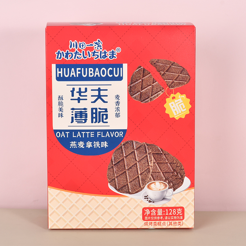 川田一滨华夫薄脆饼干什锦饼干燕麦拿铁味焦糖饼干解馋点心下午茶