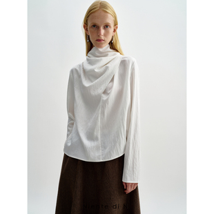 交叠领铜氨丝衬衣 Niente