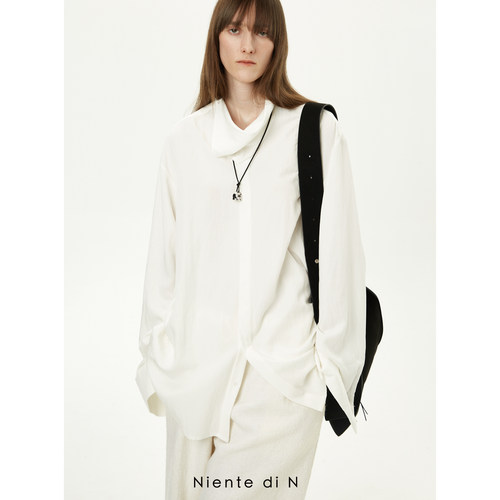 Niente di N 领带铜氨长袖衬衫