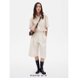 衬衫 Niente 褶皱宽松短袖