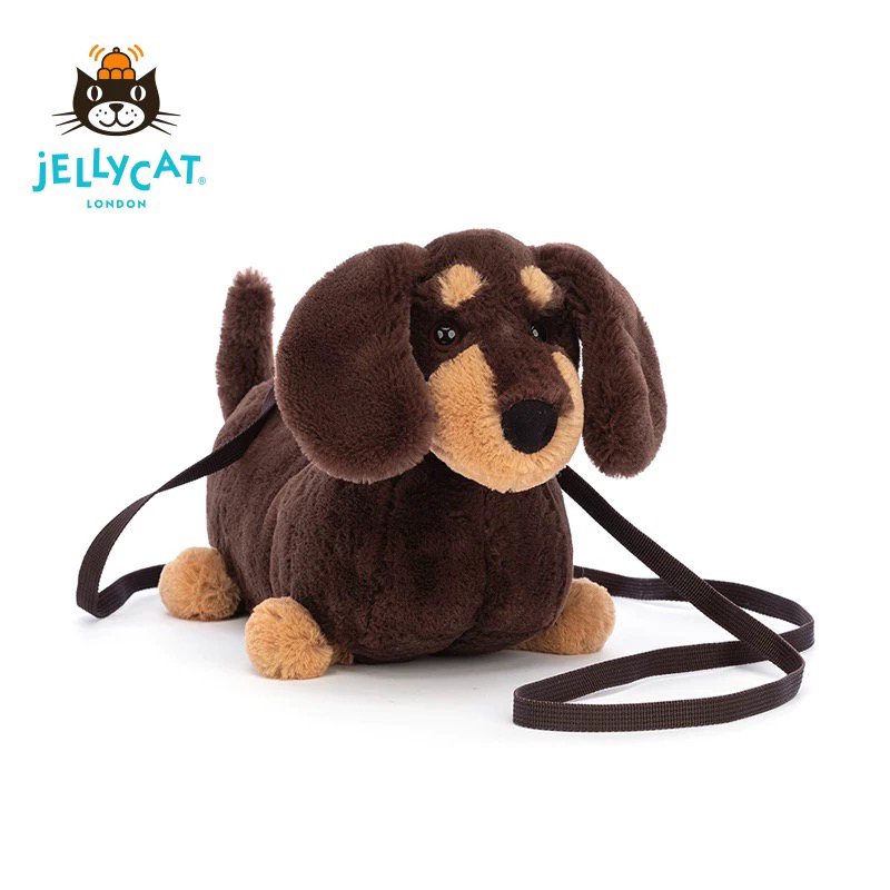 英国jellycat奥托腊肠狗包包玩偶背包毛绒玩具香腊肠犬斜挎包