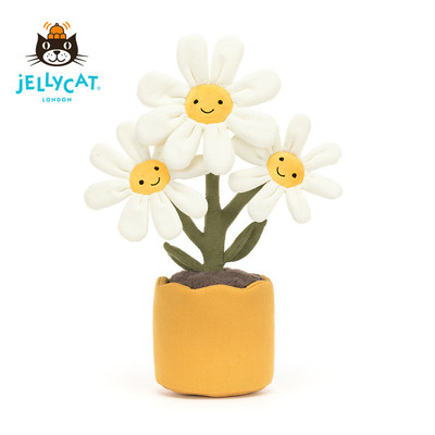 英国Jellycat趣味雏菊盆栽玩偶2024植物新品生日礼物毛绒玩具