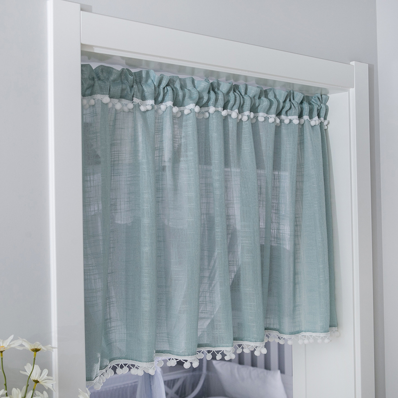 美式乡村纱质卧室书房厨房窗帘