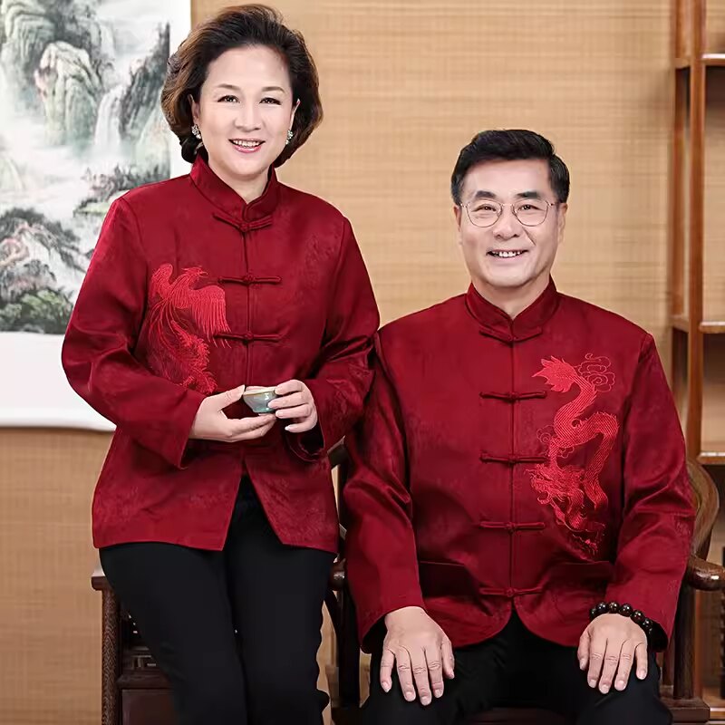 80岁老人生日唐装男秋装新中式父母婚宴礼服爷爷奶奶情侣寿星衣服