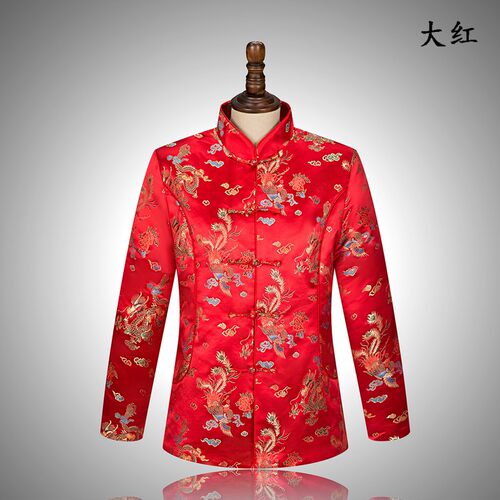 中式盘扣立领丝绸绸缎长袖外套