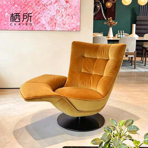 Desede设计师沙发椅真皮客厅单人沙发轻奢高级感旋转扶手休闲椅