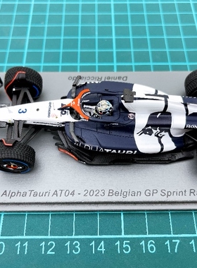 合全新 SPARK F1 车模 1/43 2023 AT04 里卡多 比利时 冲刺赛