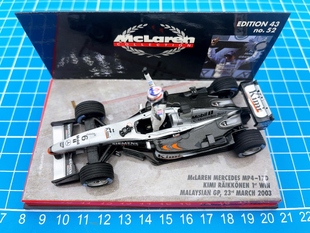 一物一拍 迷你切 F1 车模1/43 2003 MP4-17D 莱科宁 马来西亚