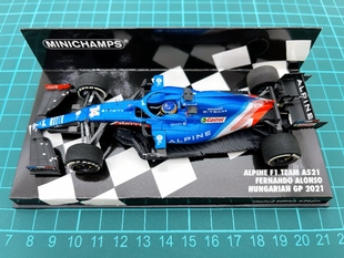 全新 迷你切 F1 车模 1/43 2021 A521 阿隆索 匈牙利