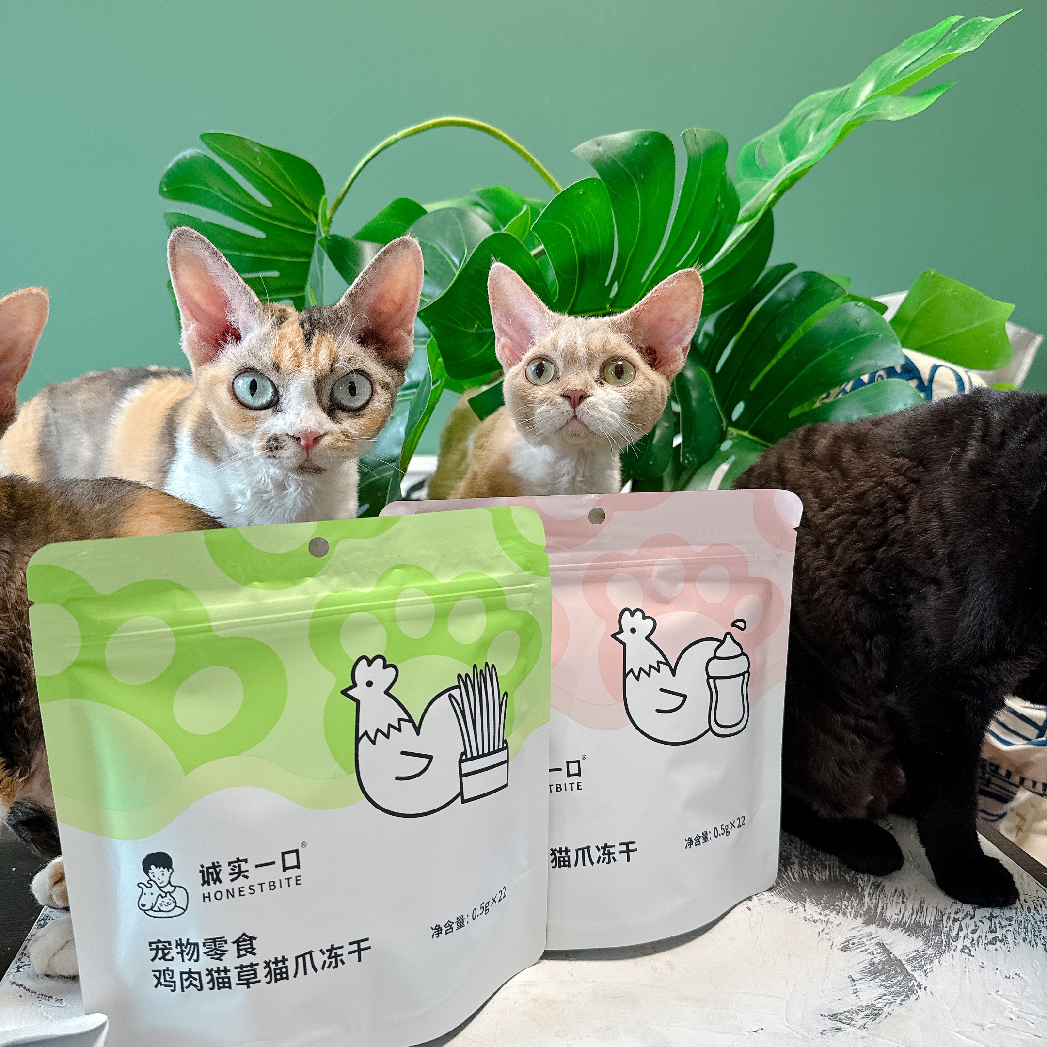 诚实一口冻干猫零食鸡肉羊奶猫草排毛磨牙猫爪猫咪小包装携带方便