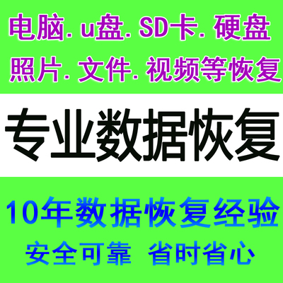 电脑硬盘数据恢复软件u盘sd卡格式化恢复数据找文件照片修复服务