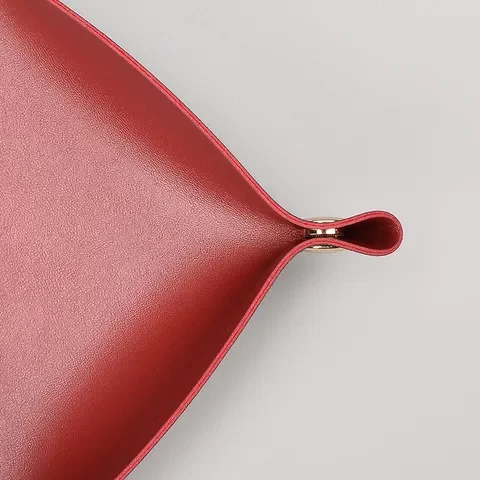 钥匙整理北欧放客厅桌面置物盘皮革皮质收纳盒口红玄关杂物化妆品