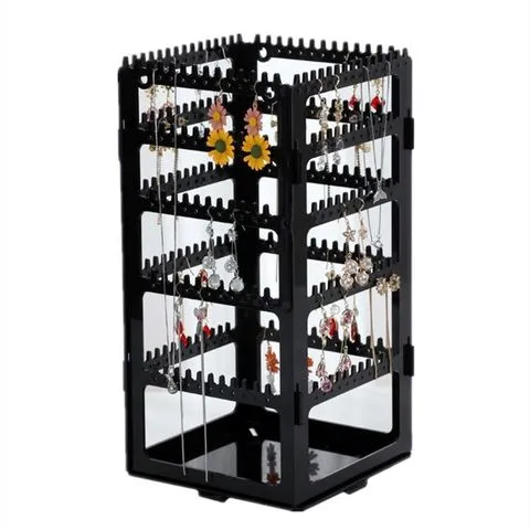 耳环展示架梳妆台架子耳钉可旋转耳夹大容量多层戒指盒展示项链