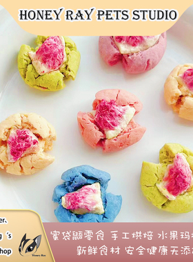 蜜袋鼯零食【新品】水果玛格丽特饼干高颜值自制零食狐檬猫狗鼠