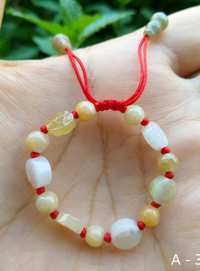 宝宝手绳四眼天然玉石转运