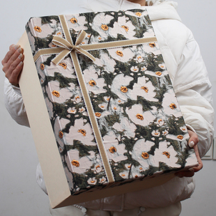原创设计 木质布艺礼物盒花朵包装盒送客户礼品盒奢侈品礼盒空盒
