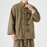 秋冬港风风加大码呢料复古立领纯色唐装棉服JK50P135，男装棉衣，电商B375