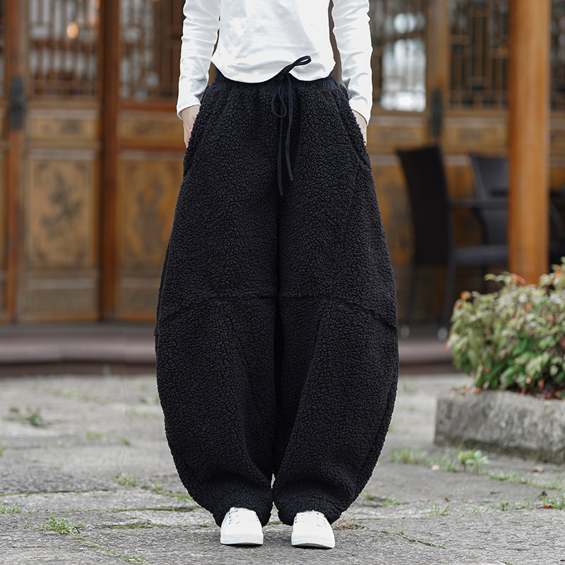 冬季加厚保暖复古灯笼裤风棉裤唐装汉服休闲裤K174-1P80,男装棉衣,电商B375