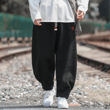 冬大码收口马裤羊羔毛复古太极裤厚风休闲裤K121P70，男装休闲裤，电商B375