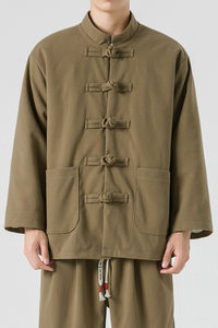 24年太极服加绒厚保暖立领毛呢风唐装棉服 JK50 P135图片