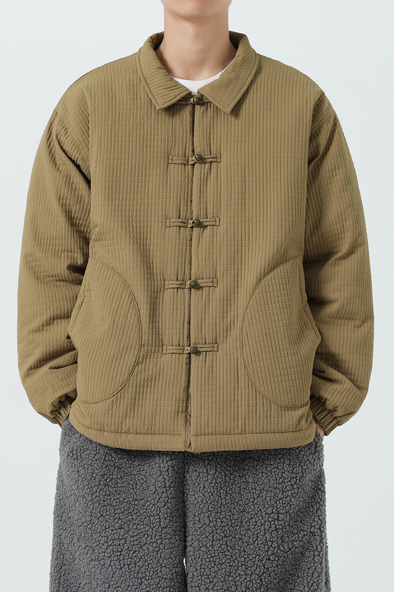 2024日系松加棉厚翻领布扣风汉服棉服外套JK71P130,男装棉衣,电商B375