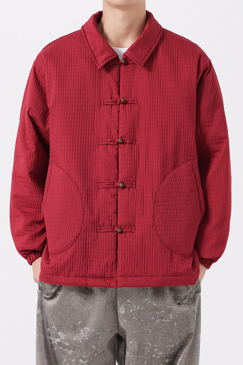 冬新中式宽松纯色汉服改良民族服装唐装风棉衣JK71P130,男装民族服装,电商B375
