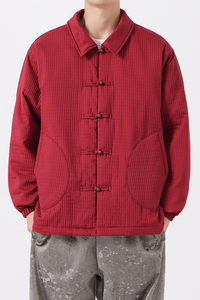 冬新中式宽松纯色汉服改良民族服装唐装风棉衣 JK71 P130图片