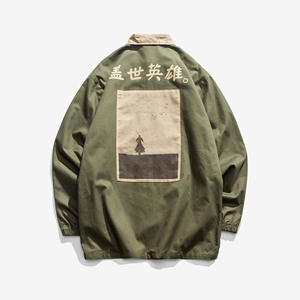 春夏潮洗水复古纯印花风潮嘻哈夹克 JK15 F105图片