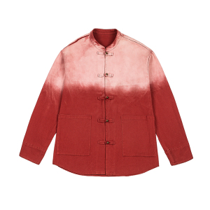 中厚水洗纯棉立领复古渐变做旧风夹克汉服唐装 JK78 P110图片