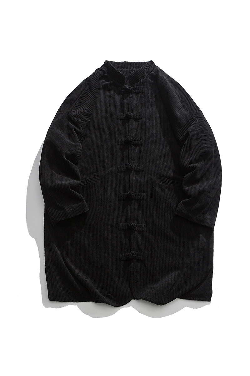 24年立领纯色长款加绒厚风棉服日系外套JK54P150,男装棉衣,电商B375