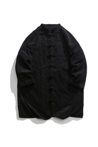 24年立领纯色长款加绒厚风棉服日系外套 JK54 P150图片