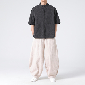 二零二四复古男女通穿立领风汉服立领布扣中式布衣 C71 F65图片