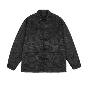 秋冬季潮新款加大码打底潮唐装汉服长袖衬衫 C92 P65图片