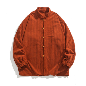 秋冬汉服唐装插袋复古条绒夹克风外套 有大码 JK61 P95图片